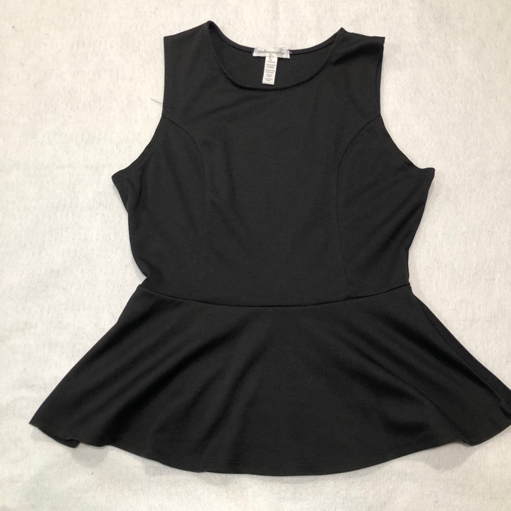 Cute Black Sleeveless Blouse Womens Large